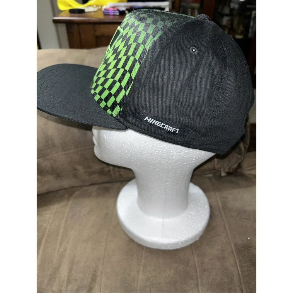 Minecraft‎ Creeper Black Green Cap Hat Snap Adj Closure Unisex Youth Hat